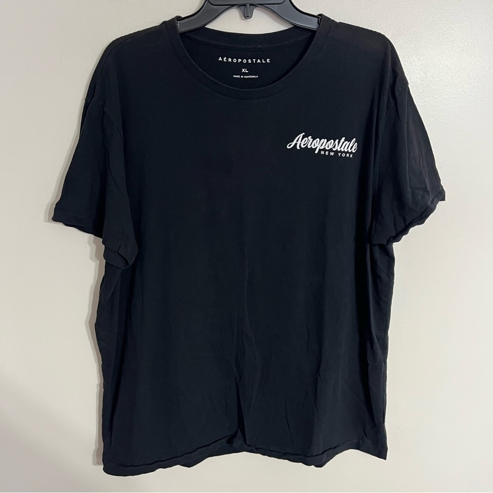 Aeropostale Shirt Adult Black Casual Flower Cotton Spell Out Logo Mens Size XL - Picture 10 of 10